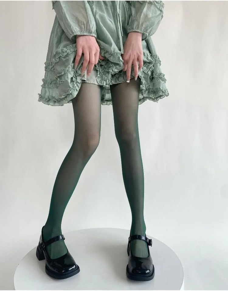 TYATVS Funky Colorful Tights for Women Whimsy Twee Colored Stockings Teal Fun Tights Y2k Emo Whimsigoth Clothes - Image 3